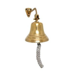 Cloche de bateau nautique murale en laiton pur, polie de haute qualité, pour la décoration de bureau, la décoration industrielle, ou comme cadeau. - Product Image 6