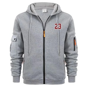 เสื้อฮู้ดซิปผู้ชายสีน้ำเงินกรมท่า พิมพ์หมายเลข 23 ทรงปกติ สวมใส่สบายๆ สำหรับฤดูใบไม้ร่วง มีกระเป๋า - Product Image 6