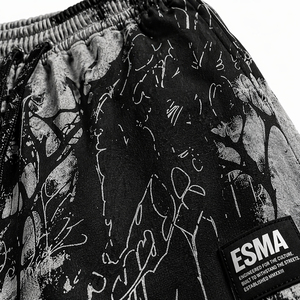 Shorts de bain imprimés pour hommes ESMA, sublimation, séchage rapide, taille élastique, décontractés, motif noir et blanc - Product Image 6