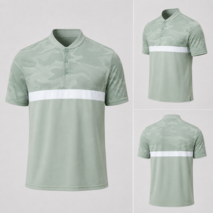 Chemise de golf athlétique pour homme, design de luxe, col à revers, camouflage, anti-humidité, légère, extensible dans les quatre sens, par un fabricant de vêtements - Product Image 1