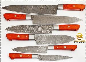Ensemble de couteaux de cuisine en acier Damas faits à la main, ensemble de couteaux de chef professionnels, couteaux de cuisine à manche personnalisé, couteaux de cuisine OEM - Product Image 3