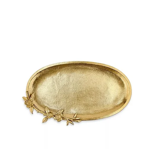 Magnifique plateau à chocolat en laiton poli miroir avec motif floral aux coins, organiseur en laiton pour chocolat - Product Image 1