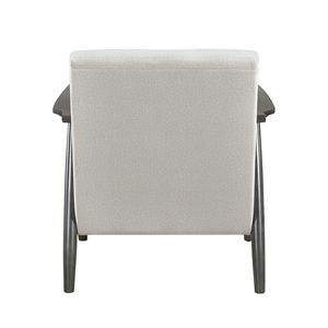 Poltrona Decorativa Transizionale in Tessuto Perlato con Struttura Grigio Scuro in Legno Massello, Arredamento per Soggiorno - Product Image 6