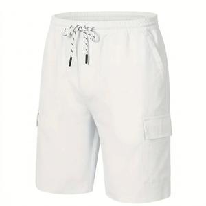 Pantalones Cortos Cargo Casuales de Verano para Hombre, Ligeros y Transpirables, Pantalones Cortos de Playa con Cordón Ajustable en la Cintura Elástica y Bolsillos Laterales - Product Image 1