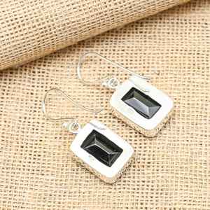 Pendientes de plata con espinela negra, plata de ley 925, joyería hecha a mano, regalo de aniversario para ella - Product Image 2