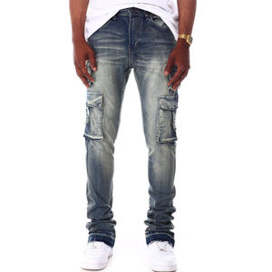 Jeans de Diseñador para Hombre, Corte Slim Fit, al por Mayor, de Alta Calidad, Pantalones Vaqueros Negros Ajustados a la Moda para Hombre - Product Image 1