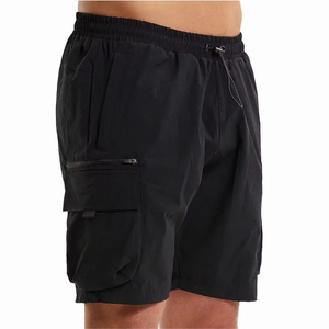 Men's Solid Color <b>Cargo</b> <b>Shorts</b> Mid Waist Drawstring Closure Breathable Canvas Bermuda <b>Shorts</b> with Multiple Pockets Casual Style - Product Image 4