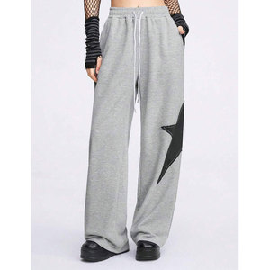 Pantalon de jogging streetwear d'hiver pour femme, coupe ample, longueur intégrale, jambe large, taille à cordon de serrage, vente en gros - Product Image 4