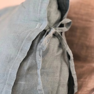 Solid Color Linen Cushion Cover Rectangle Drawstring Closure Breathable Home <b>Decor</b> <b>Pillow</b> Case Plain Style - Product Image 4