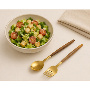 Luxury Gold Cutlery Set Wholesale Premium Stainless Steel <b>Flatware</b> with Wood Handle Silverware for Hotels and Restaurants - Product Image 4
