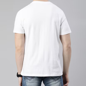 Camiseta de algodón grueso de 400 g/m², estilo urbano, con logo personalizado, cuello redondo, lisa, estampada, con logo personalizado para camisetas de hombre - Product Image 3