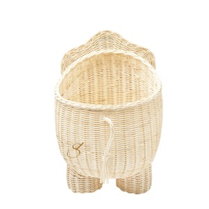 Cute Lion Shaped Rattan <b>Basket</b> Woven Decorative Toy Storage Bin Kids Blanket Clothes Laundry <b>Hamper</b> Natural Open - Product Image 3