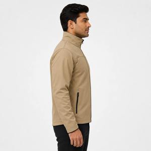 Veste polaire unie pour homme, zippée, col montant, imperméable et respirante, pour l'automne, tenue de travail extérieure décontractée, avec logo - Product Image 2