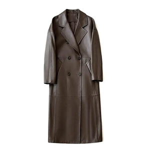 Manteau long en cuir pour homme, style trench classique, doublure intérieure douce, vêtement d'extérieur élégant pour l'hiver, usage quotidien par ROHZEN SPORTS - Product Image 1