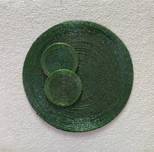 Handmade <b>Beaded</b> <b>Placemats</b>-Washable Anti-Slip Eco-Friendly Jacquard Woven Embroidery Plant Pattern Home & Outdoor Use - Product Image 6