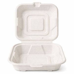 Contenedor de comida desechable tipo clamshell 6x6 al por mayor, con tapa abatible de calidad alimentaria, caja segura para comidas, ideal para hamburguesas y combinaciones de arroz, 155x155x37 - Product Image 6