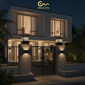 Lámpara LED de 300 lm para pilares de puerta, Vietnam CM Decor, para exteriores/paredes/villas/jardines, negra, 1 año de garantía, acero/inox, luz constante, CA 220V (± 10%) - Product Image 5