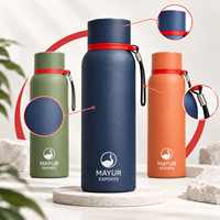 Gobelet isotherme en acier inoxydable à double paroi, anti-fuite, bouteille thermique portable pour les voyages, la salle de sport, le bureau