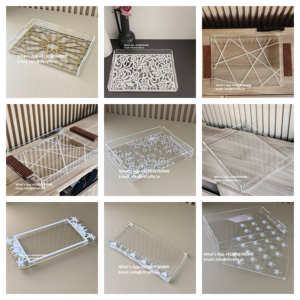 Nuevo Juego de 3 tarros acrílicos con bandeja con tapa de perilla de mezquita y caja de frutas secas de tapa completa acrílica de RF Crafts - Product Image 4