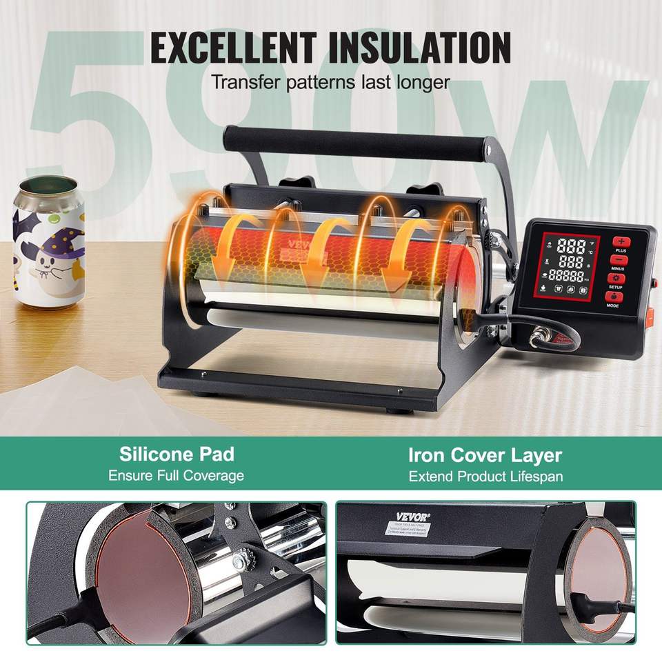 Black 11-30oz Mug Press Sublimation Tumbler Heat Press Machine