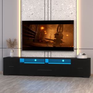 ศูนย์ความบันเทิงที่ทันสมัยไฟ LED RGB ตั้งได้31โหมดรีโมทคอนโทรลเต็มจอทีวีสีดำ80นิ้ว - Product Image 2