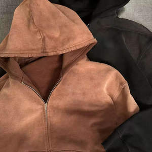 Oversized Acid Wash Polyester/Cotton Fleece Winter Eco-Friendly Breathable Pullover Hoodie Vintage French Terry Sun-Faded - Product Image 4