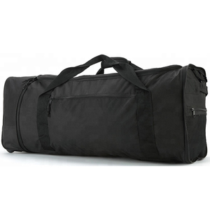 Sac de voyage en tissu Oxford noir avec compartiment à chaussures pour le camping et les activités de plein air, sac de rangement pour toutes les saisons - Product Image 1