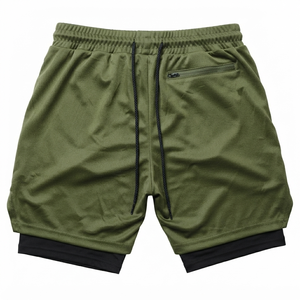 Pantalones Cortos para Hombre al por Mayor, Color Verde Oliva, con Símbolo de Anime Berserk, Logotipo Personalizado en la Parte Delantera, Cierre Elástico a la Altura de la Rodilla, Cintura Media, Transpirables, 100% Algodón - Product Image 4