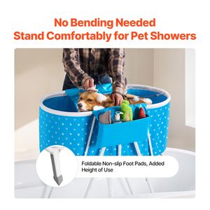 Vasca da Bagno Portatile Pieghevole per Cani con Drenaggio Rapido, Stazione Doccia Rialzata per Animali Domestici, Vasca Salvaspazio per il Lavaggio di Trasportini e Viaggi - Product Image 2