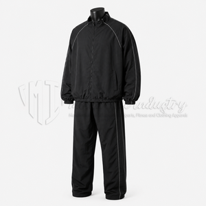 Ensemble de survêtement coupe-vent en nylon pour homme, veste et pantalon de sport épais, tenue d'entraînement deux pièces avec bandes réfléchissantes, imperméable - Product Image 3