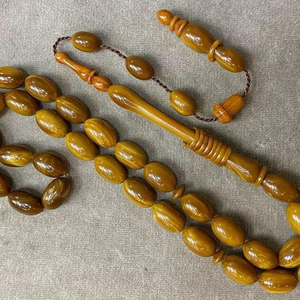 Misbaha classique marron de luxe, écologique, fait main en résine, rond, pour fournitures de fête - Product Image 1