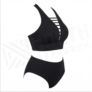 Ensemble de yoga 2 pièces imprimé papillon bleu avec finition dorée, body à col en V profond et jupe portefeuille longueur genou - Product Image 3