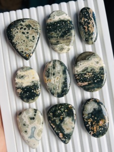 Jaspe océanique de haute qualité, collection de cabochons en pierres précieuses brutes de formes et de tailles variées pour la création de bijoux - Product Image 5