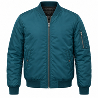 Blouson Bomber Zippé de Luxe pour Homme, Tissu Haut de Gamme, Couleur Violette Unie, Vêtement d'Extérieur Hiver avec Col Montant, Blouson Bomber Homme OEM