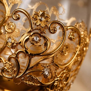 Beautiful Floral Design For Wedding Occasion Round <b>Goblet</b> Elegant Gold Rimmed Wine <b>Glass</b> With Hand Painted - Product Image 6