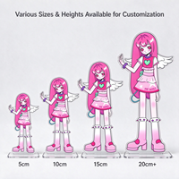 Figurine de personnage de dessin animé en acrylique personnalisée, support de présentation pour fille anime, décoration de bureau, figurine de collection, usine OEM ODM