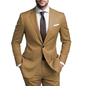 Traje de Novia de 3 Piezas Personalizado para Mujer, Blazer de Terciopelo Marrón Liso, Corte Entallado y Transpirable, con Tela de Viscosa/Poliéster - Product Image 1