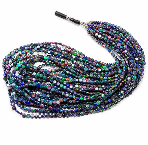 Perles d'opale éthiopienne noire naturelle lisses en forme de pièce de monnaie, pierres précieuses d'opale multicolores pour la fabrication de bijoux en gros - Product Image 1