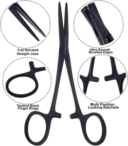 4 PCS Steel Manual Surgical Instruments Kit 4 Bandage Scissors 5.5" Stitch Hemostat Scissors 4.5" STR CVD - Product Image 2