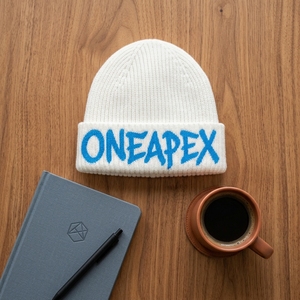 Custom White Knit Beanie Hat Blue Logo Ribbed Cuffed <b>Winter</b> <b>Cap</b> Warm Unisex Streetwear Fashion Headwear Wholesale - Product Image 4