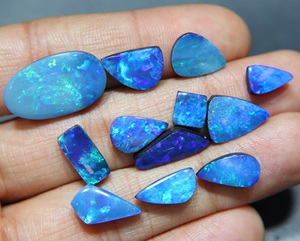 Australian Blue <b>Fire</b> Opal Doublet Cabochon Loose Natural Opal for Jewelry Making - Product Image 3