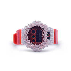 Relojes de moda con diamantes de moissanita, estilo medio trono y caja de acero inoxidable, piezas atemporales con caja redonda artística para fiestas - Product Image 3