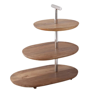 Support à gâteau en bois rond pour un prix optimal, vaisselle écologique de qualité durable, décoration de table, support à gâteau - Product Image 6