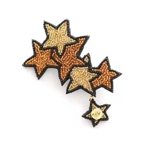 Stylish Seed Beads Embroidery Brooch Floral Design <b>Art</b> Elegant Beaded Embroidery Brooch Vintage Fashion Style - Product Image 6