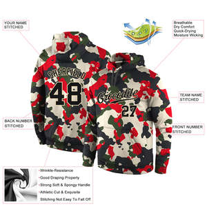 Sudadera con Capucha de Forro Polar con Estampado de Camuflaje Personalizado, Unisex, de Poliéster Transpirable, Estilo Casual de Invierno, con Nombre y Número Personalizados - Product Image 3