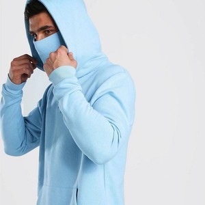 Sweat-shirt à capuche noir pour homme avec masque balaclava, coupe-vent en polaire, vêtements d'hiver décontractés, coupe régulière - Product Image 3