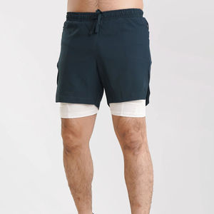 Pantalones Cortos Deportivos Ligeros de Doble Capa y Múltiples Paneles para Hombre, Ropa Deportiva Informal de Verano, Pantalones Cortos de Baloncesto de Poliéster - Product Image 2