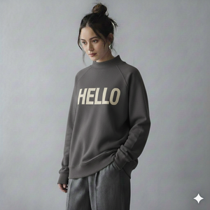Sweat-shirt personnalisable pour femme, coupe ample, col montant, en mélange polyester/coton, face avant en molleton, automne-hiver, livraison rapide - Product Image 5