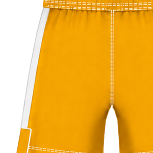 Golden <b>Yellow</b> White Rugby <b>Shorts</b> Elastic Waist Drawstring Athletic Performance Training Match Team Sportswear Lightweight Rugby - Product Image 3