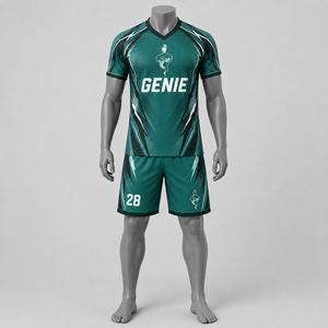 Tenue de football respirante pour adulte, numéro 28, en vente, ensemble uniforme de football pour homme Genie, impression par sublimation, polyester - Product Image 1